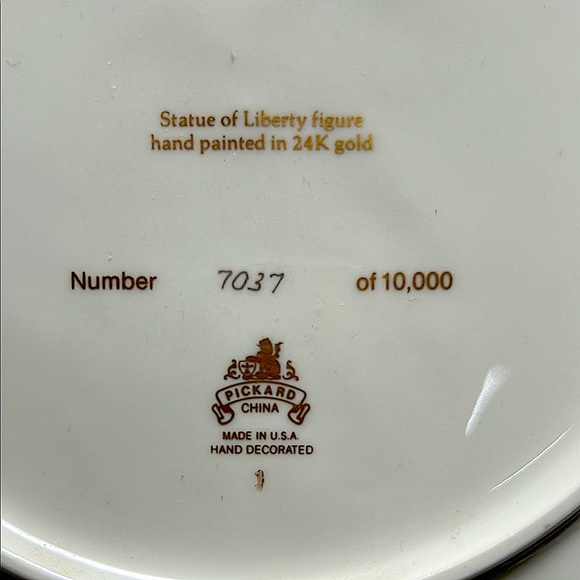 Statue of Liberty Plate 1886–1986 24K Gold Rare Collectible Vintage - Picture 12 of 12